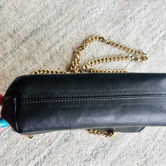 Paloma Picasso Crossbody Bag Black Leather Gold Chain Strap - Picture 7 of 12